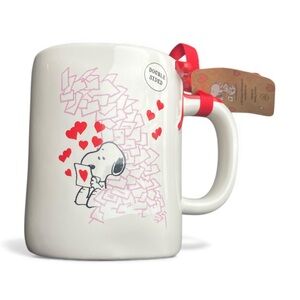 NEW Rae Dunn x Peanuts Snoopy BE MINE Valentine's Day Mug Love Letters Hearts